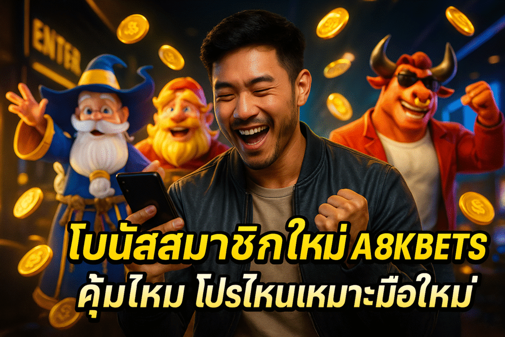 โบนัสสมาชิกใหม่ A8KBETS คุ้มไหม โปรไหนเหมาะมือใหม่